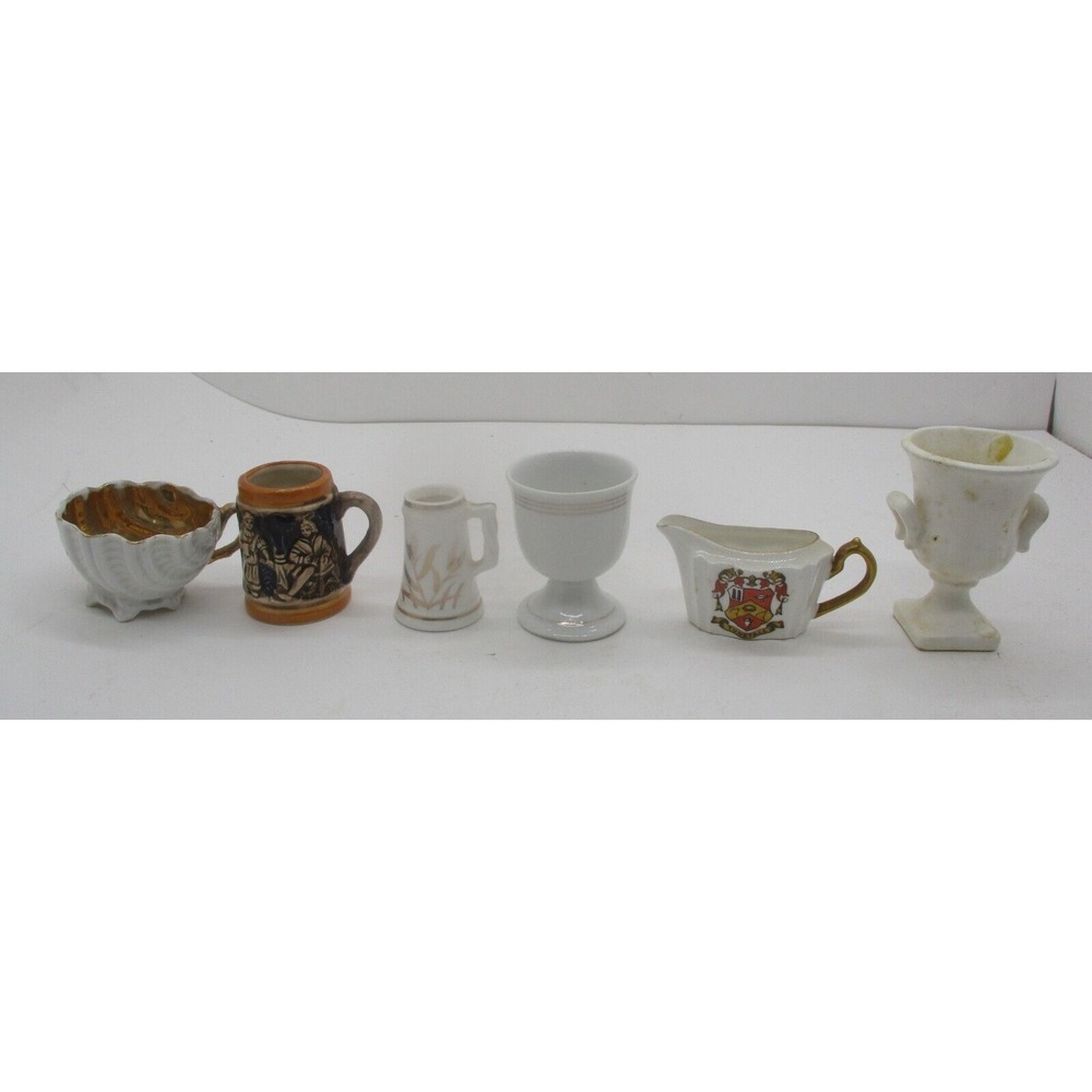 Miniature Porcelain Lot Vase Creamer Egg Cup Steins Teacup Etc - Picture 1 of 10
